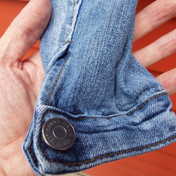 Girl's CHIQLE Distressed Cropped Jean Jacket (L) - Picture 12 of 13